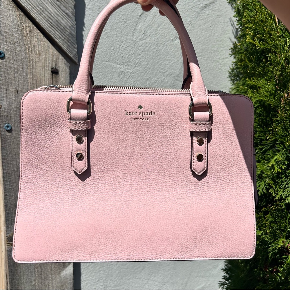 BABY PINK KATE SPDE HANDBAG (W/ DETACHABLE STRAPS)